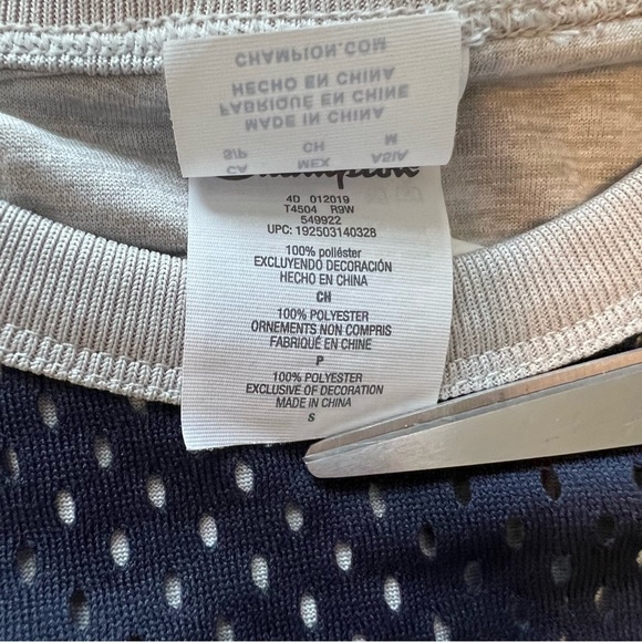 Champion Mesh Men’s Blue Short Sleeve Athletic T Shirt - Picture 5 of 9